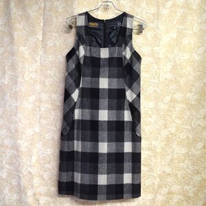 Pendleton 100% Wool Dress Womens Sz Sm Gray Plaid Academia Schoolgirl TWEE *READ